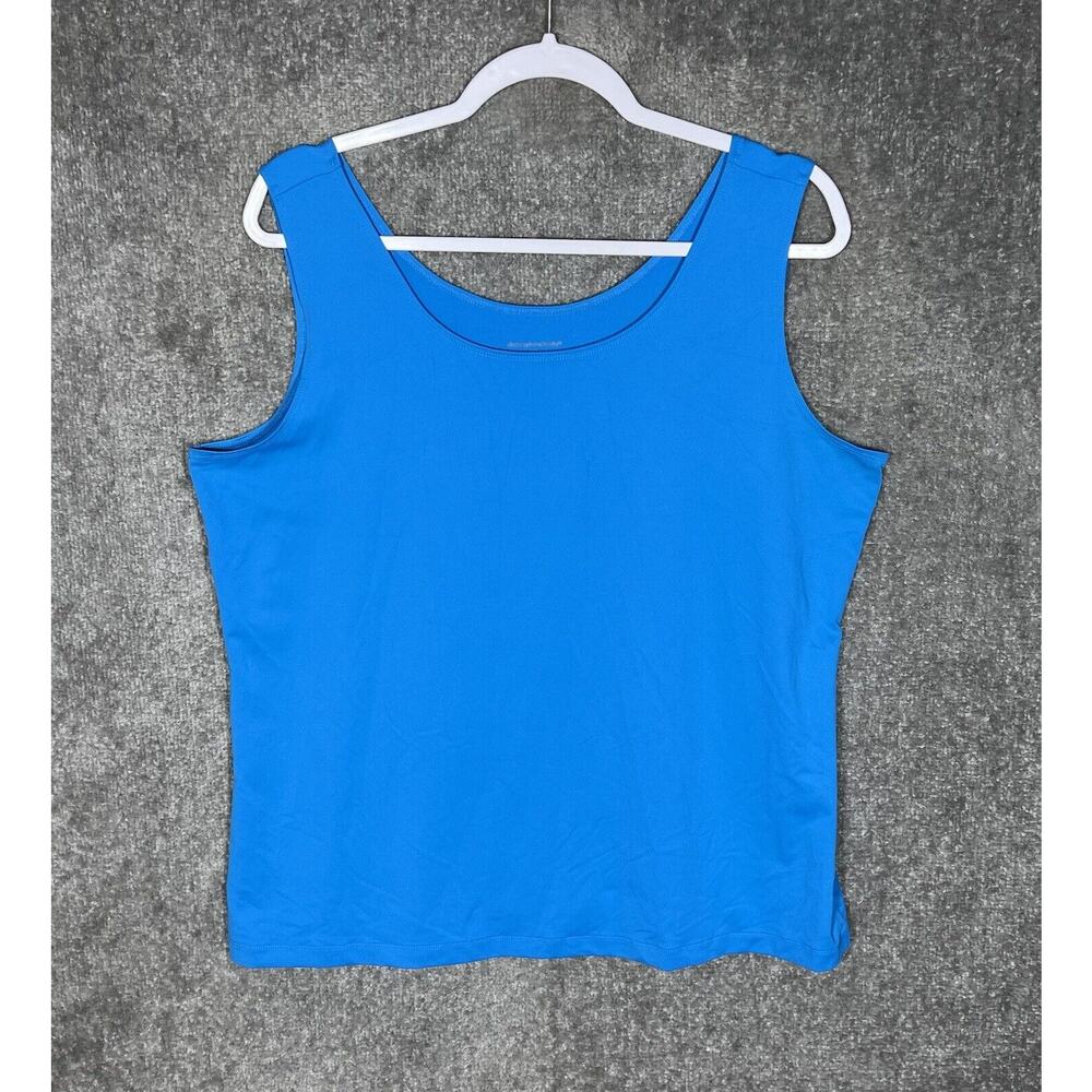 Christopher & Banks Tank Top Womens Size‎ XL Blue Nylon Stretch Scoop Neck